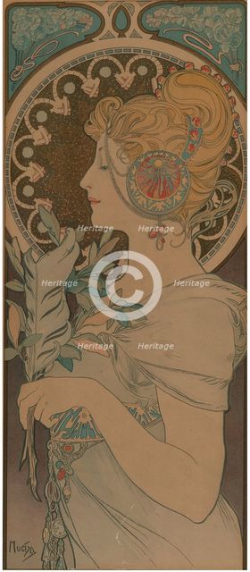 Feather, 1899. Creator: Mucha, Alfons Marie (1860-1939).