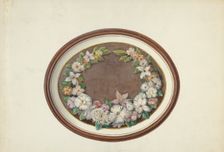 Feather Wreath Oval Frame, 1935/1942. Creator: Esther Hansen