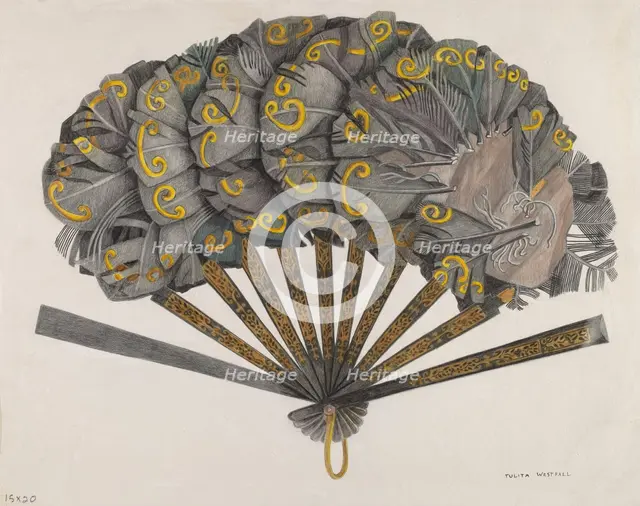 Feather Fan, c. 1937. Creator: Tulita Westfall.