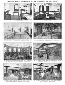 Features which Contributed to the Splendours of the Titanic April 20, 1912. Creator: Unknown