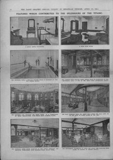 Features which Contributed to the Splendours of the Titanic April 20, 1912. Creator: Unknown