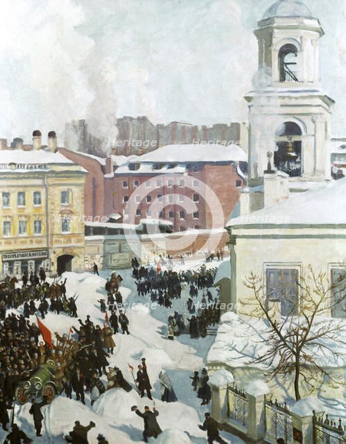 'February 27th, 1917', 1917.  Artist: Boris Mikhajlovich Kustodiev 