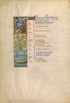 February Calendar Page; Keeping Warm; Pisces; Katherine Hours, about 1480-1485. Creator: Unknown