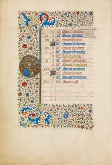 February Calendar Page: Saint Peter with key; Book of Hours, about 1440-1450. Creator: Workshop of the Bedford Master