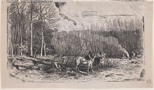 February from Album of Rustic Subjects, 1859. Creator: Charles Emile Jacque