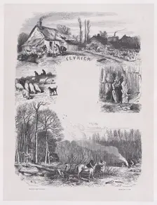 February from Album of Rustic Subjects, 1859. Creator: Jacques-Adrien Lavieille
