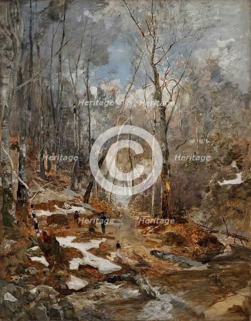 February mood - early spring in the Vienna Forest, 1884. Creator: Emil Jakob Schindler.