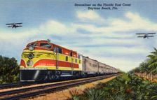 FEC Railway streamliner train Henry M Flagler, Florida, 1940