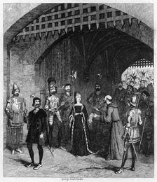 Feckenham offering Lady Jane Grey a pardon on her way to trial, 1553 (1840). Artist: George Cruikshank