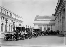 Federal Taxicab - Cabs at Union Station, 1914. Creator: Harris & Ewing