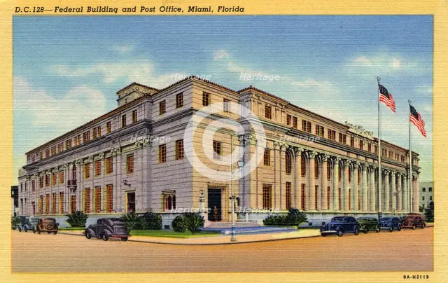 Federal Building and Post Office, Miami, Florida, USA, 1938. Artist: Unknown