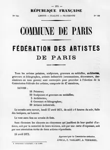 Federation des Artistes, from French Political posters of the Paris Commune, May 1871