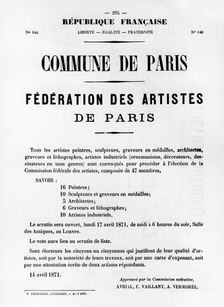 Federation des Artistes, from French Political posters of the Paris Commune, May 1871