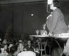 Federica Montseny (1905-1994), a Spanish anarchist leader miting in Valencia