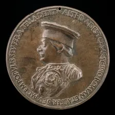 Federigo da Montefeltro, 1422-1482, Count of Urbino 1444, and Duke 1474 [obverse], 1468. Creator: Clemente da Urbino
