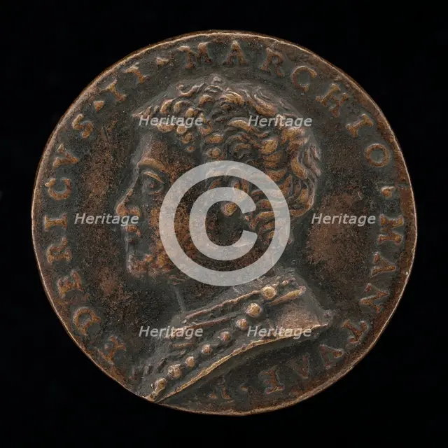 Federigo II Gonzaga, 1500-1540, 5th Marquess of Mantua 1519 and 1st Duke of Mantua 1530 [obverse], p Creator: Giovanni Maria Pomedelli.