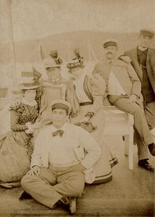 Fedotova GN - actress of the Maly Theatre with her troupe on the steamer "Lieutenant Malygin", 1897. Creator: Unknown