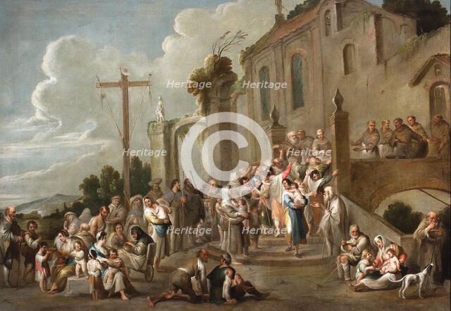 Feed the hungry, c.1640. Creator: Wael, Cornelis, de (1592-1667).