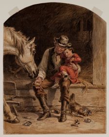 Feeding the Horse, 19th century. Creator: Felix Octavius Carr Darley