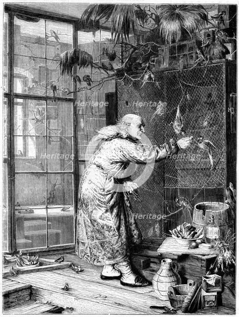 'Feeding the pets', 1880. Artist: Unknown