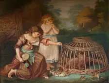 Feeding Chickens c1788. Artist: Peltro William Tomkins