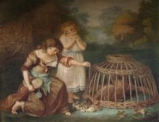 Feeding Chickens c1788. Artist: Peltro William Tomkins