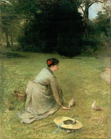 Feeding Pigeons, 1901. Creator: William Quiller Orchardson