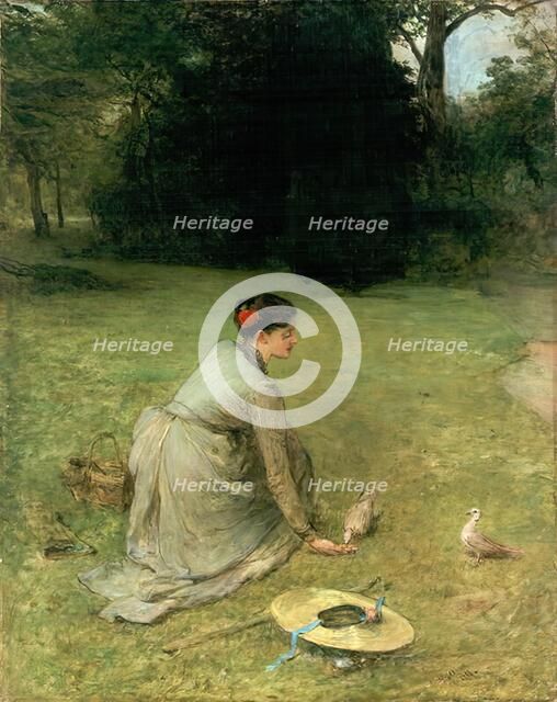 Feeding Pigeons, 1901. Creator: William Quiller Orchardson.