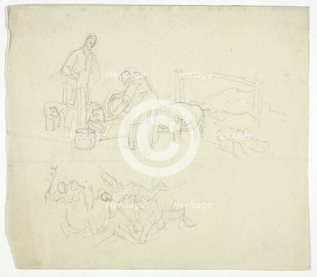 Feeding Pigs, n.d. Creator: William Henry Pyne.
