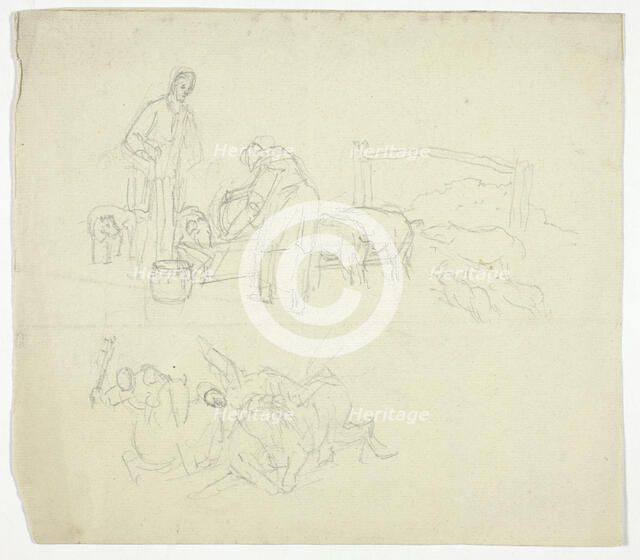 Feeding Pigs, n.d. Creator: William Henry Pyne.