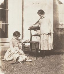 Feeding Poor Puss, 1853-56. Creator: John Dillwyn Llewelyn