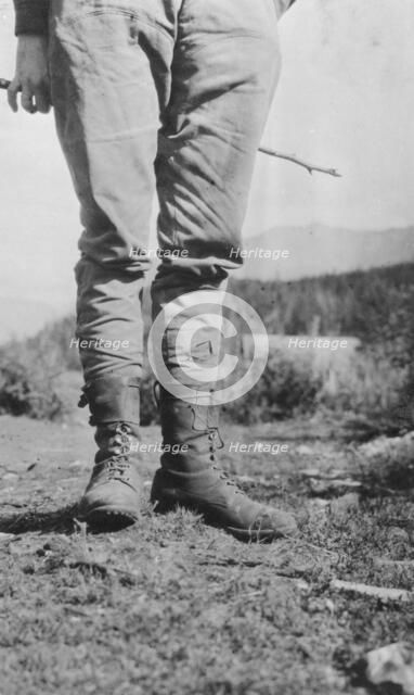 Feet of George A. Parks, between c1900 and 1916. Creator: Unknown.