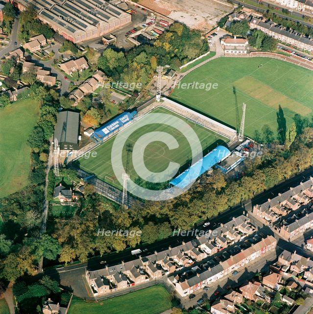 Feethams football and cricket grounds, Darlington, Durham, 1992. Artist: Aerofilms.