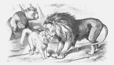 Feline Friends; or, The British Lion and the Persian "Chat"! 1873. Creator: Joseph Swain