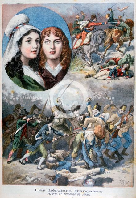 Felicite and Theophile de Fernig, French heroines, 1792, (1894). Artist: Frederic Lix