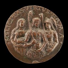 Felicity, Virtue, and Fame [reverse], c. 1490. Creator: Unknown