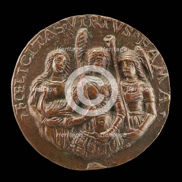 Felicity, Virtue, and Fame [reverse], c. 1490. Creator: Unknown.