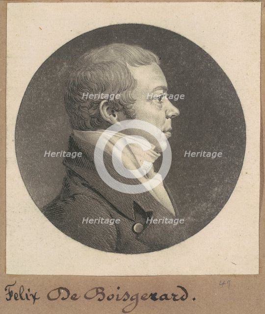 Felix Constant de Boisgerard, 1809. Creator: Charles Balthazar Julien Févret de Saint-Mémin.