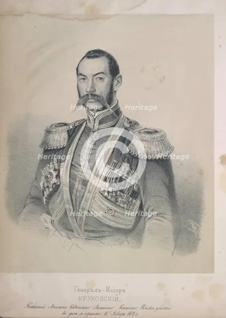 Felix Antonowitsch Krukowski (1804-1852), major general, ataman of the Caucasian line army. Creator: Timm, Wassili (George Wilhelm) (1820-1895).