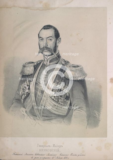 Felix Antonowitsch Krukowski (1804-1852), major general, ataman of the Caucasian line army. Creator: Timm, Wassili (George Wilhelm) (1820-1895).