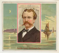 Felix Agnus, Baltimore American, from the American Editors series (N35) for Allen & Ginter..., 1887. Creator: Allen & Ginter