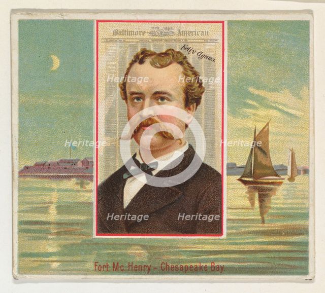 Felix Agnus, Baltimore American, from the American Editors series (N35) for Allen & Ginter..., 1887. Creator: Allen & Ginter.
