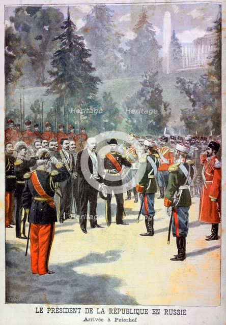 Felix Faure, President of France, received at the Peterhof, St Petersburg, Russia, 1897. Artist: Oswaldo Tofani