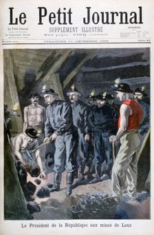 Felix Faure, President of the Republic, in the Mines at Lens, 1898. Creators: F Meaulle, Oswaldo Tofani