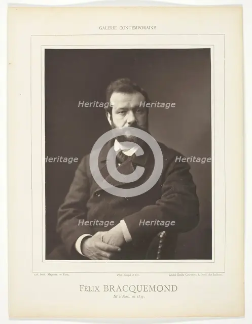 Félix Henri Bracquemond (French painter and printmaker, 1833-1914), 1875/78. Creator: Emile Courtin.
