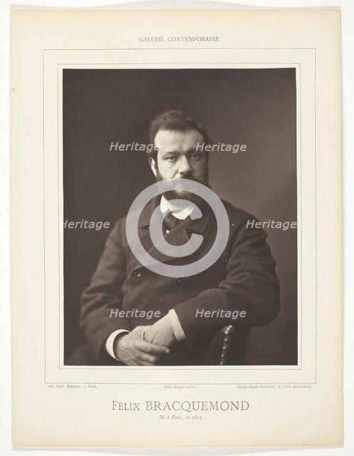 Félix Henri Bracquemond (French painter and printmaker, 1833-1914), 1875/78. Creator: Emile Courtin.