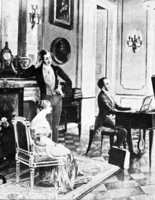 Felix Mendelssohn (1809-1847), performing for Queen Victoria and Prince Albert at Buckingham Palace. Creator: Unknown