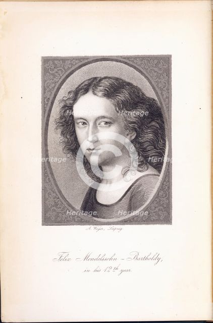Felix Mendelssohn Bartholdy (1809-1847) at age 12, 1821.