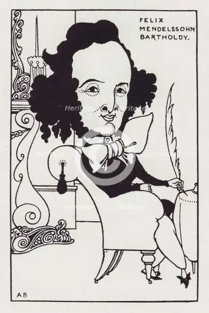 Felix Mendelssohn Bartholdy, from The Savoy No. 8, 1896. Creator: Aubrey Beardsley.