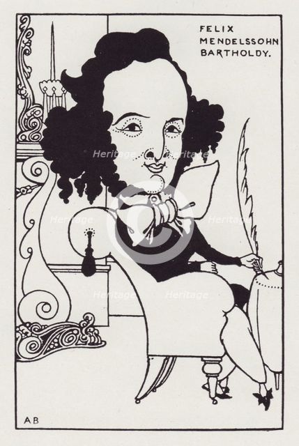 Felix Mendelssohn Bartholdy, from The Savoy No. 8, 1896. Creator: Aubrey Beardsley.